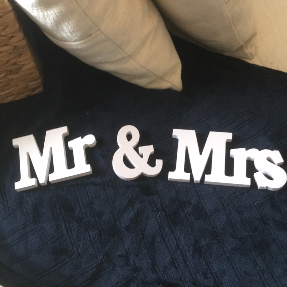 Mr. And Mrs. wooden letters. Brand new.